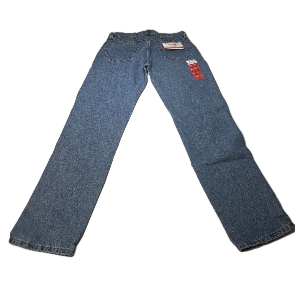 Rustler Jeans Men's 34x34 Denim Regular Fit Straight Leg Blue Wash Heavy Weight - Picture 4 of 12